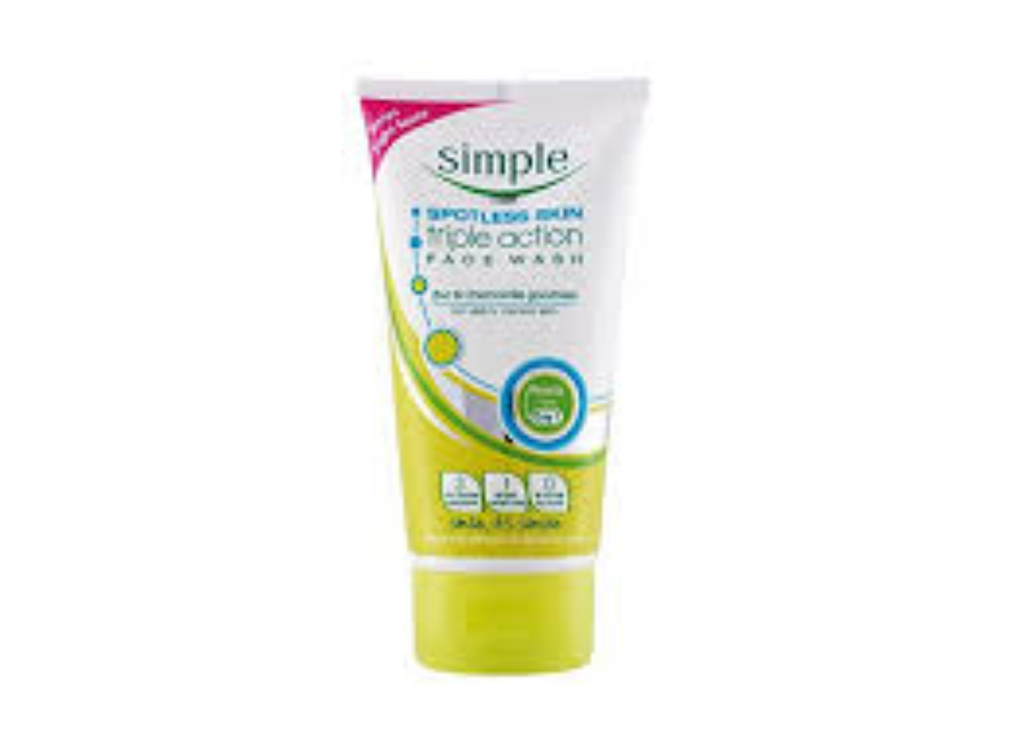 SIMPLE SPOTLESS SKIN TRIPPLE ACTION F/WASH 150ML